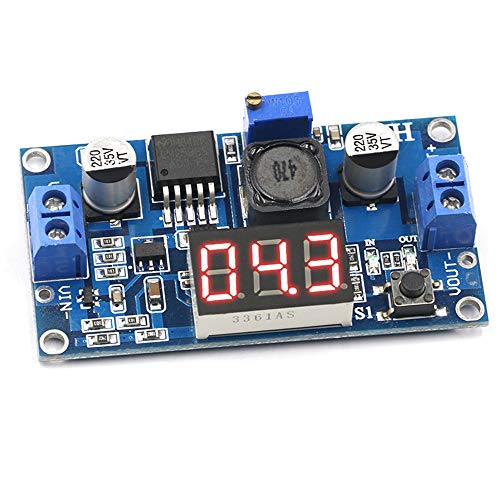 2 Pack LM2596 Buck Converter, Switching Regulator Module DC to DC Voltage Step Down Synchronous Adjustable 36V 24V to 12V 5V DIY LM2596S Power Supply Stabilizer Circuit with LED Display