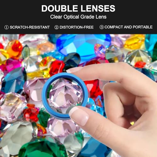 Portable Small Magnifying Glass Jeweler Loupe Magnifier (Blue, 30X36MM) - color: Blue, size: 30X36MM