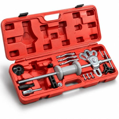 XtremepowerUS Rear Wheel Bearing Puller Kit, 5 lb Slide Hammer Axle Puller Set with CR-V Steel Jaw Attachments, Wheel Hub Remover, Internal & External Puller Adapters - size: 5 Lbs