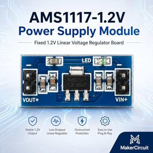 10pcs AMS1117 1.2V Power Supply Module, Low Dropout LDO Voltage Regulator Board for MCU Sensors, Breadboard and DIY Electronics - color: AMS1117-1.2V