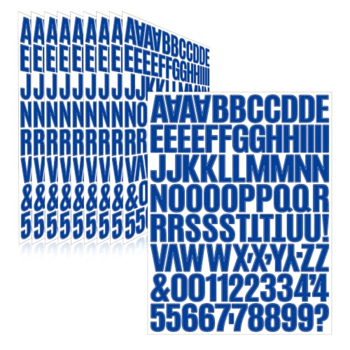 Letter Stickers,Mailbox Numbers,1.25 Inch Waterproof Vinyl Alphabet - color: Blue, size: 1.25 Inch