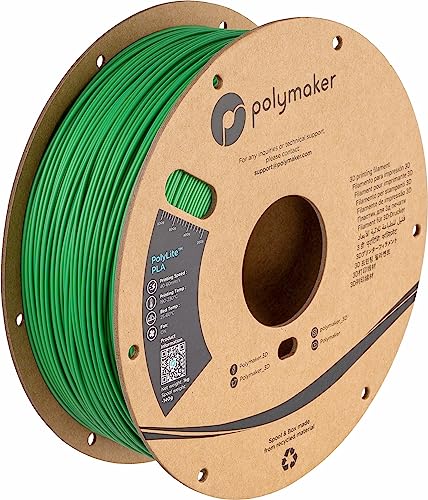 Polymaker PLA Filament 1.75mm Green 1KG Spool, Neatly Wound - color: 121 - 1.75mm Green (Hex Code: #30a45f), size: 1.75 Millimeters