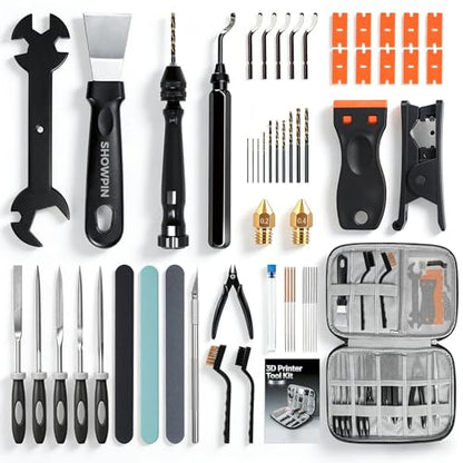 SHOWPIN 3D Printer Tools for Beginners: 64Pcs Print Removal & Finishing Kit
