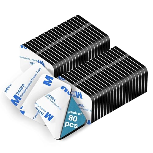 Double Sided Tape HeavyDuty,Double Sided Tape for Walls,80Pcs Oval 1.57" x 1.18" 2 Sided Sticky Waterproof Pads,Super Strong Removable Double-Sided Foam, Mounting Black Tape for Hanging - color: Pack of 80 Oval