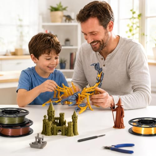 Dynta Metallic PLA 3D Printer Filament Bundle 250g, 1.75mm 6 Colors 1.5KG - color: 250gx6-gold+silver+copper+brass+rose Gold+champagne Gold
