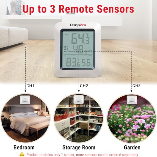 TempPro TempAir 500 FT Indoor Outdoor Thermometer Wireless with Sensor - size: 1 Thermometer + 1 Sensor