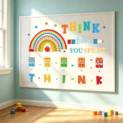LHIUEM Inspirational Quotes Wall Sticker Think Before You Speak Wall Decal - color: Think