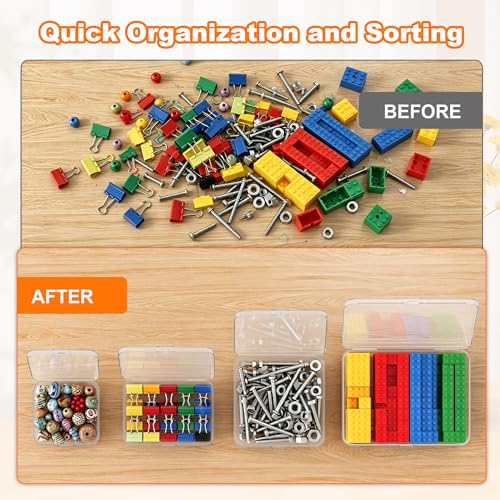 8 Pack 2.56 x 2.56 x 1.38 inch Clear Plastic Storage Containers with Lids - color: 8 PCS, size: 6.5 x 6.5 x 3.5 inch