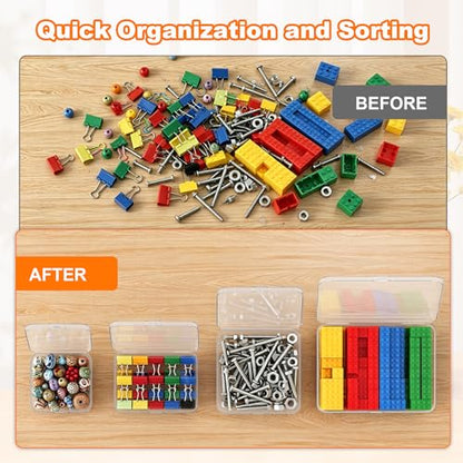 8 Pack 4.92 x 3.94 x 1.02 inch Clear Plastic Storage Containers with Lids - color: 8 PCS, size: 12.5 x 10 x 2.6 inch