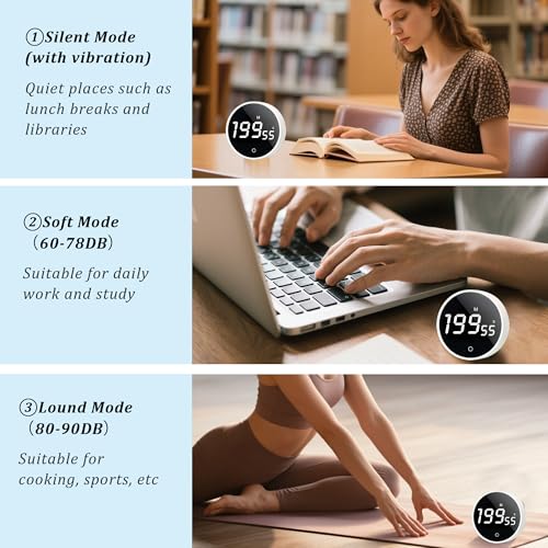 2Pcs Digital Kitchen Timer - Magnetic 199-Minute Countdown Countup Timer with Large LED Display,Volume Adjustable, Visual timers for Cooking,Gym,Meeting,Classroom,Study,Work,Outdoor Activities - color: White-2pcs