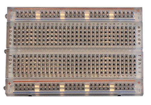 BB400T Transparent Solderless Plug-in BreadBoard, 400 tie-Points, 4 Power Rails, with Metal Backing Plate, 3.3 x 2.2 x 0.3in (84 x 55 x 9mm)
