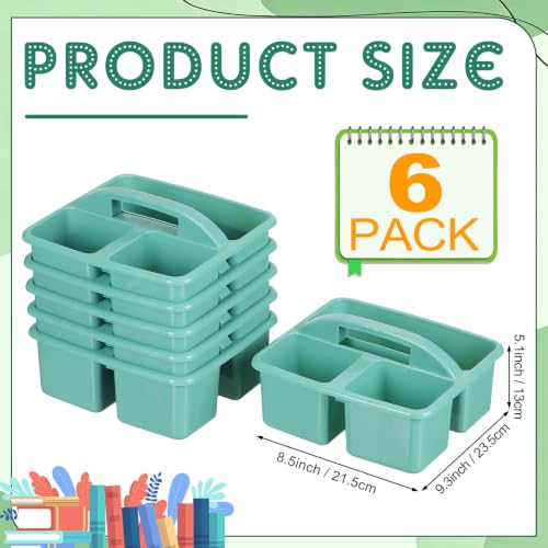 Geelin 6 Pack Classroom Caddy with Handle Plastic Storage Caddy, Green