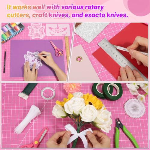 anezus Self Healing Cutting Mat for Rotary Cutting, 24" x 18", Pink - color: Pink, size: 24"L x 18"W