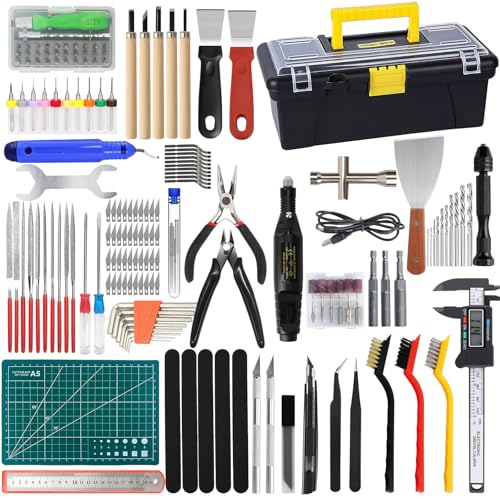 201PCS 3D Printer Tools Kit, 3D Printer Accessories for 3D Printer Modeler Basic Tools Diverse,Including Nozzle Cleaning Kit,Polishing Machine,Deburring Tool for Remove/Trim and Finish 3D Print - style: 201PCS