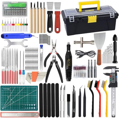 201PCS 3D Printer Tools Kit, 3D Printer Accessories for 3D Printer Modeler Basic Tools Diverse,Including Nozzle Cleaning Kit,Polishing Machine,Deburring Tool for Remove/Trim and Finish 3D Print - style: 201PCS
