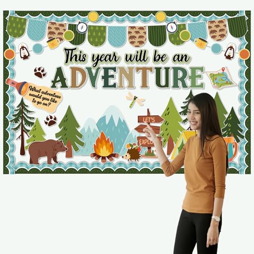 Funrous Camping Bulletin Board Set Explore Adventure Classroom Decoration - style: Adventure