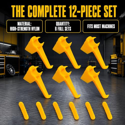 6 PCS Car Tire Changer Insert, Rim Edge Protector for Mount Demount Duck Head, Wheel Side Tire Machine Duck Head for Front and Rear Inserts Rim Adapters, Car Tire Repair Accessories (Yellow)