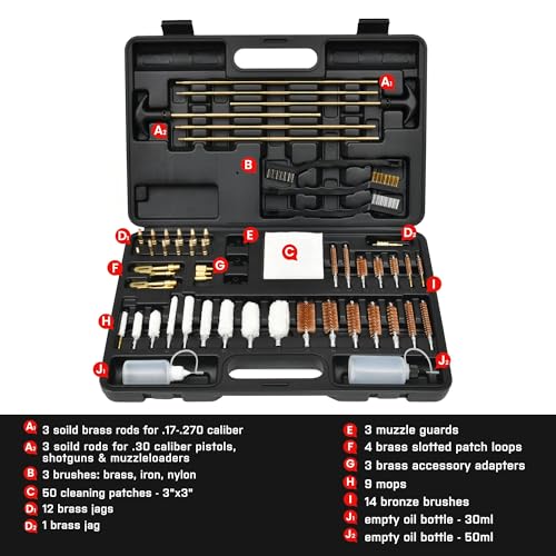 GLORYFIRE Universal Gun Cleaning Kit with Jags and Rods for All Caliber