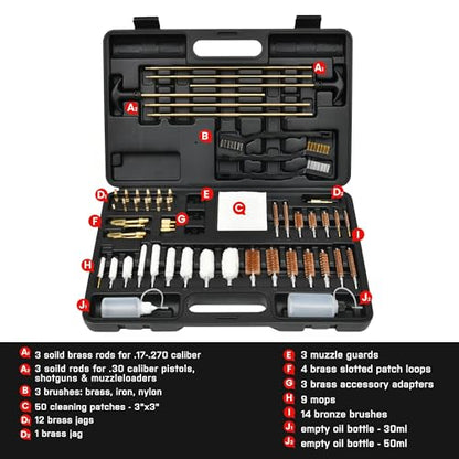 GLORYFIRE Universal Gun Cleaning Kit with Jags and Rods for All Caliber
