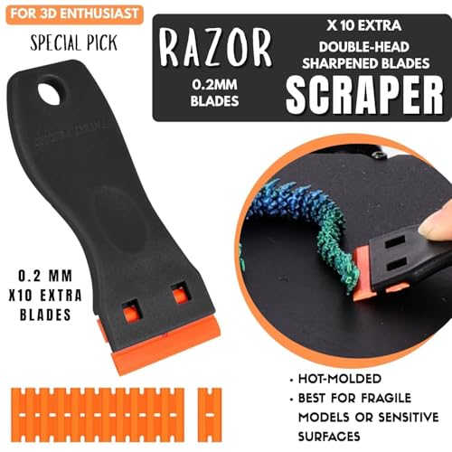 High-Quality 3D Printer Tool Removal Scraper Kit, 4 Types of Sharpened Blades & 10 Extra Blades, 3D Printer Scrapers for Fast Separation Large Medium Small Models, Great 3D Printer Accessories Gifts - style: 4-IN-1 Professional Spatula