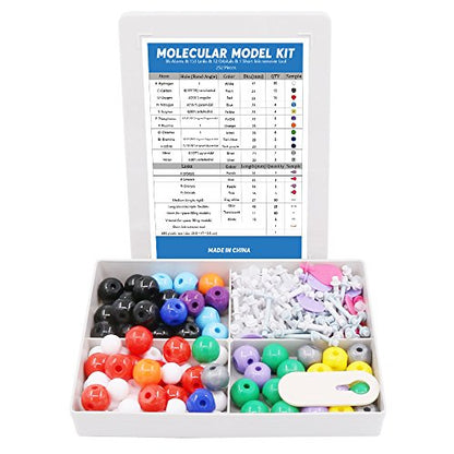 Swpeet 252 Pcs Molecular Model Kit for Inorganic & Organic Molecular Model Teacher and Student Kit - 86 Atoms & 153 Links & 12 Orbitals & 1 Short Link Remover Tool - style: 252 Pieces Molecular Model Kit