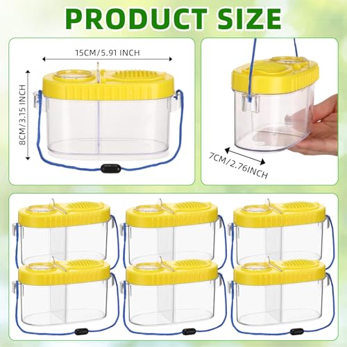 Winnerwhy 6 Pack Bug Catching Kit for Kids with Magnifying, Yellow