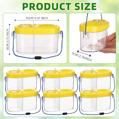 Winnerwhy 6 Pack Bug Catching Kit for Kids with Magnifying, Yellow