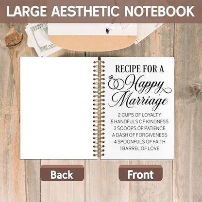 KAOWT Wedding Spiral Notebook, Just Married Funny Wedding Bridal Shower Engagement Journal Notebook, Just Married Notebooks Engagement Bride Office Supplies Gifts for Women, 5.5x8.3 Inch - color: married