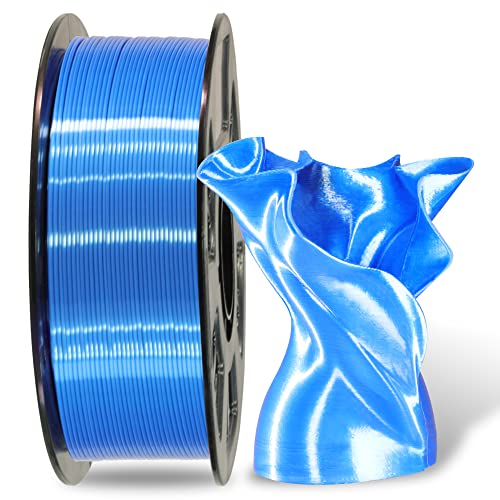 MIKA3D Silk Sapphire Blue Shiny PLA 3D Printing Filament, 1KG 2.2Lbs 1.75mm 3D Print Material with High Diameter Accuracy, Neatly Wound Silk PLA Widely Support for FDM 3D Printers - color: Silk-sapblue