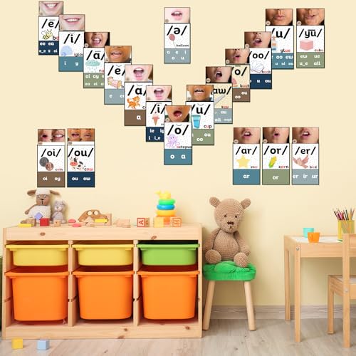 Ireer Boho Vowels Sound Wall for Classroom with Mouth Image - color: Boho, style: Vowels
