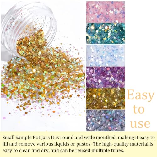 50 Pcs Makeup Sample Containers 3g/5g Sample Containers with Lids Tiny Sample Jars for Skincare Cream Lotion Jewelry Beads DIY Crafts Travel (FZG/3g/Bai) - color: white, size: 3g