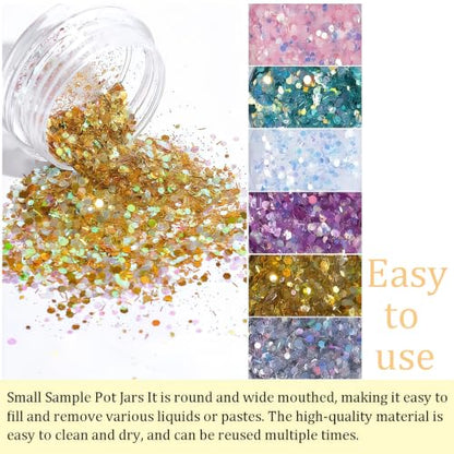 50 Pcs Makeup Sample Containers 3g/5g Sample Containers with Lids Tiny Sample Jars for Skincare Cream Lotion Jewelry Beads DIY Crafts Travel (FZG/3g/Bai) - color: white, size: 3g