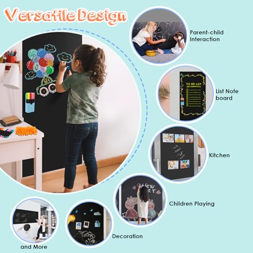 Magnetic Chalkboard Contact Paper for Wall 47.2" x 18" 2 Pcs with 93Pcs Kit - color: Black 2pcs, size: 47.2"W x 18"H