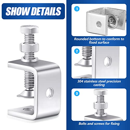 Lounsweer 40 Pcs Stainless Steel C Clamps Heavy Duty 1 3/16 Inch Mini Clamp with Stable Wide Jaw Opening Small Screw Clamps for Metal Working Mounting Woodworking