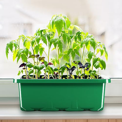 MIXC 10 Pack Seed Starter Tray, 120Cell Stater Kit with Humidity Dome Green - color: Green, size: 12 Cell-10 Packs-Clear Cover