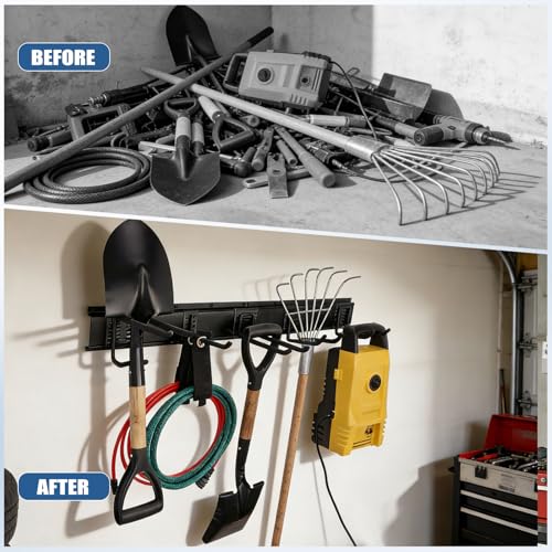Garage Tool Organizer Wall Mount 49.5", 520lbs Heavy Duty Rack - size: 49.5''-14Pack