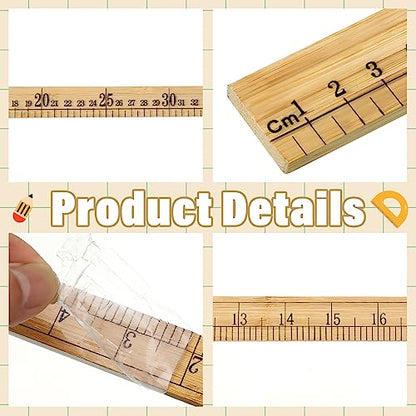 Fulmoon 12 Pcs 39" Yard Stick Wood Double Sided - size: 39"