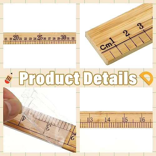 Fulmoon 12 Pcs 39" Yard Stick Wood Double Sided - size: 39"