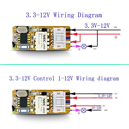 Micro Wireless Relay Switch, Momentary 433MHz RF DC 3.3-12V 5V - color: Mometary 433MHz