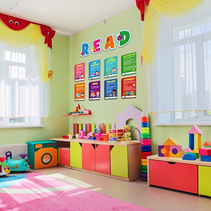 Reading Strategy Classroom Decorations Bulletin Board Poster Banner Set Classroom Supplies Decor for Daycare Library Kindergarten PreSchool Elementary Middle School(Read)