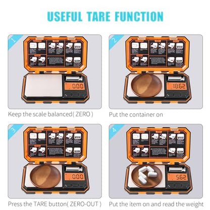 Fuzion Digital Pocket Scale, 500g x 0.01g Gram Scale, High Precision - color: Orange, size: 500/0.01g