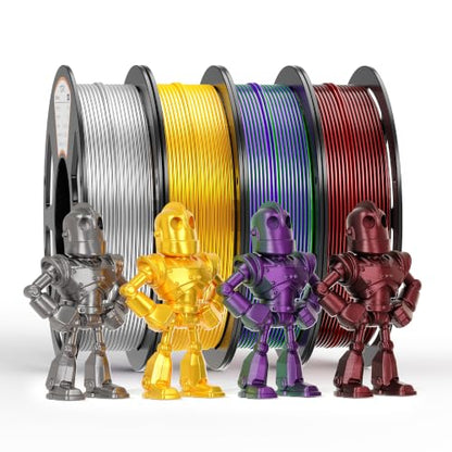 YOOPAI PLA Silk Filament 1.75mm, 250g Starter Color Bundle, 4 Rolls - color: Pla Bundle-250gx4-112020008