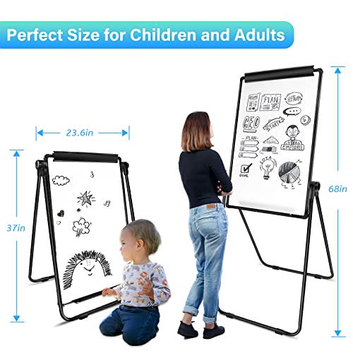 White Board Easel Office Portable Dry Erase Boards with Stand, Flipchart Easel Height Adjustable 36x24 inches, Perfect for Classroom, Preschool, Homeschool, Restaurant and Presentation (Black) - style: 36x24-Black