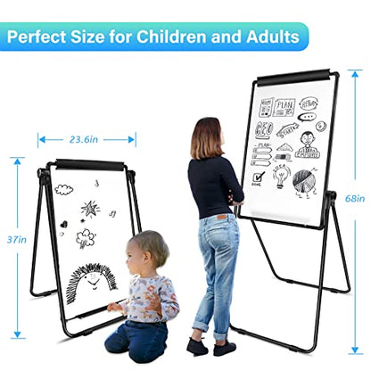White Board Easel Office Portable Dry Erase Boards with Stand, Flipchart Easel Height Adjustable 36x24 inches, Perfect for Classroom, Preschool, Homeschool, Restaurant and Presentation (Black) - style: 36x24-Black