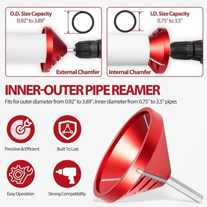 PVC Deburring Tool, 2 in 1 Inner-Outer PVC Reamer Tool