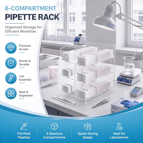 Geelin 1 Pcs Acrylic Pipette Rack, 8 x 11.8 x 11 Inch, Clear - size: 8 x 11.8 x 11 Inch