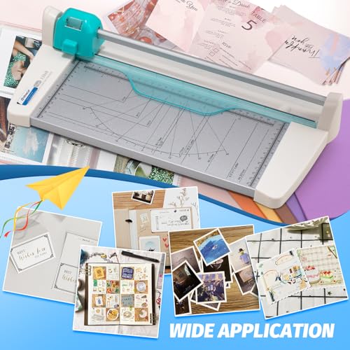 4-in-1 Portable Rotary Paper Cutter for Crafting, 12 Inch Cutting Length