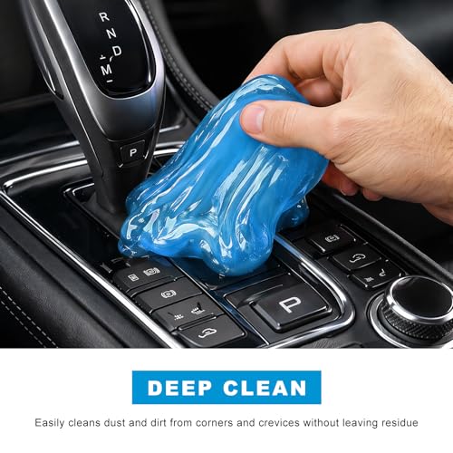 2 PCS Car Cleaning Gel, Reusable Air Vent Detailing Putty Automotive Dust Removal Slime, Universal Dashboard Dusting Mud Interior Cleaner for Vehicles Keyboards Laptops Keys (Yellow+Blue) - color: Yellow+Blue