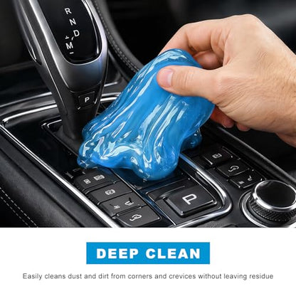 2 PCS Car Cleaning Gel, Reusable Air Vent Detailing Putty Automotive Dust Removal Slime, Universal Dashboard Dusting Mud Interior Cleaner for Vehicles Keyboards Laptops Keys (Yellow+Blue) - color: Yellow+Blue