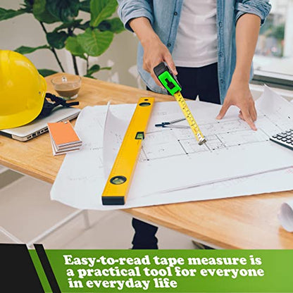 Yunsailing 8 Pack Tape Measure Bulk 16 Feet Retractable Measuring Tape Small Measure Easy Read with Fractions 1/8 Measurement (Green) - color: Green